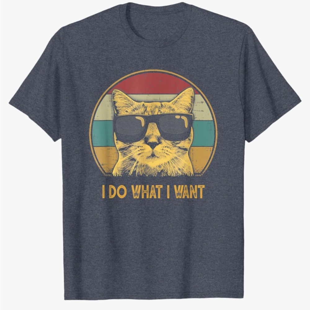 Amazon Retro I do what I want cat t-shirt